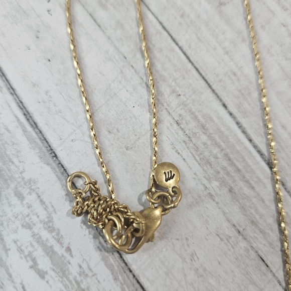 Madewell Gold Tone Long Chain W Gold & Silver Pendant Classic Adjustable Length - Picture 9 of 9